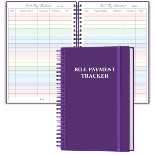 Bill Tracker Notebook – Monthly Bill Organizer & Planner for 5.8″ x 8.5″ Purple