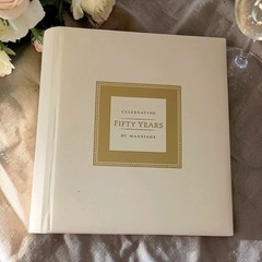 Hallmark 50th Anniversary Wedding Book Memory Golden Never Used Acid Free Pages