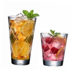 – MACON- Plastic Drinking Glasses, Shatter-proof 16 & 21 oz, Set of 8 Clear