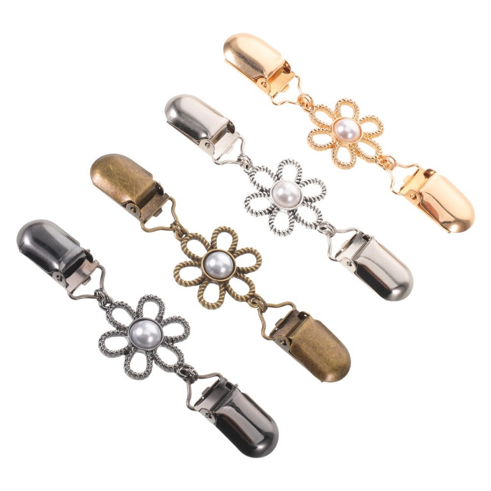 4 Pcs Cardigan Closure Clips Scarf Shawl Clasp Clothing for Women