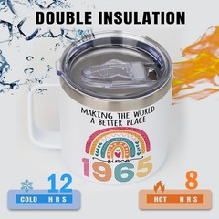 60Th Birthday 14 Oz Tumbler For Women, 60 And Fabulous Cup, 1965 Birthday Dec…