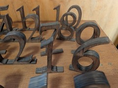 Solid Wood Table Numbers 1-15 Freestanding Party /Wedding Event Table Markers 5″