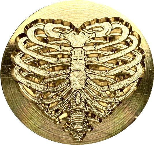 Heart-shaped Ribcage – 1″ Wax Seal Stamp Head, Unique gothic-style design!