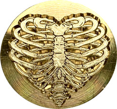 Heart-shaped Ribcage – 1″ Wax Seal Stamp Head, Unique gothic-style design!