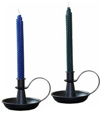 AlsoLife Retro Iron Taper Candle Holder，Black Candlestick Holders Black