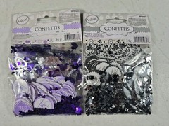 Love Confetti TRIPLE PACKS Wedding Glitter Table Decorations Black/Silver&Purple