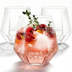 40 Pack Plastic Stemless Wine cocktail Whiskey Champagne Clear-40 Pack