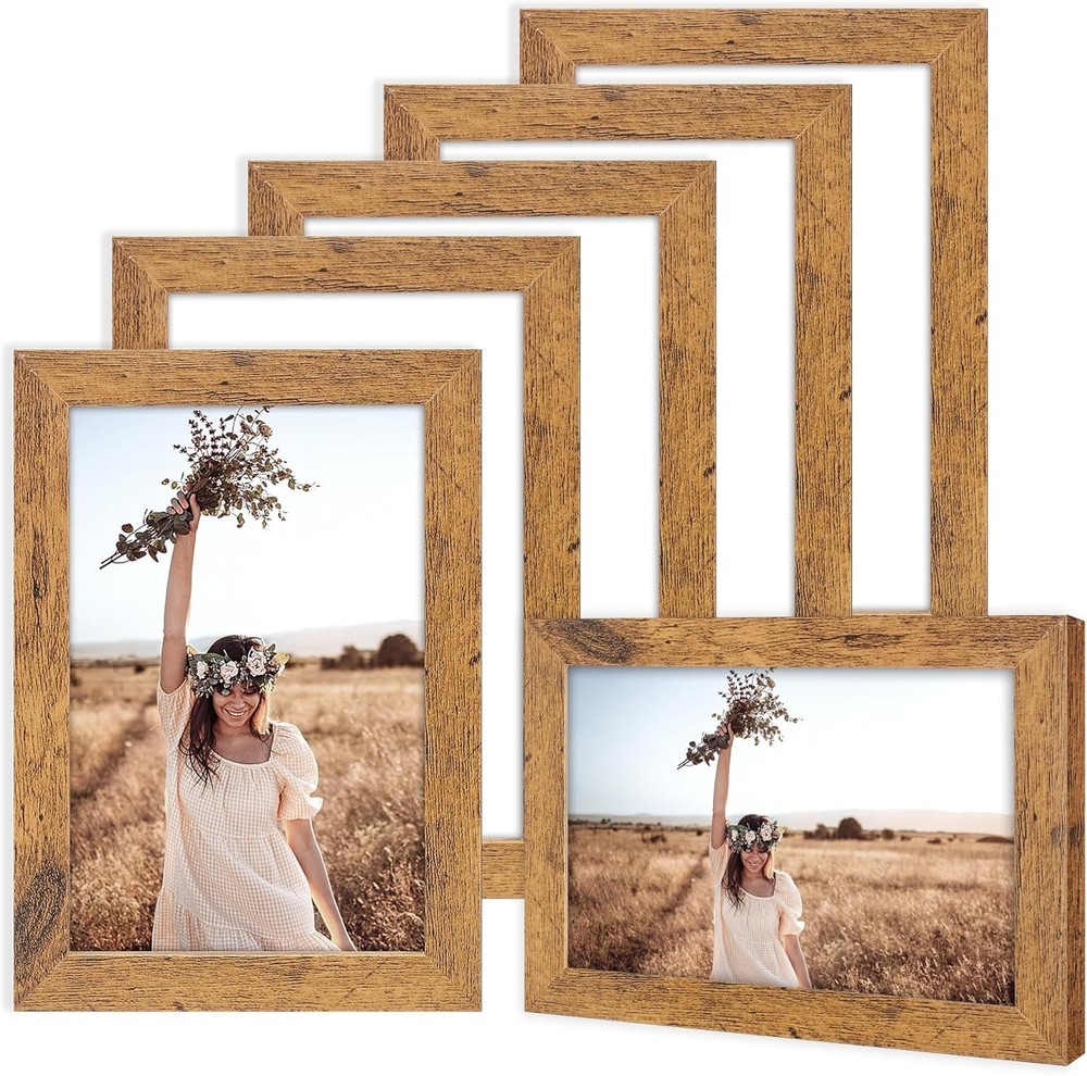 TWING 4 x 6 Picture Frames Set of 6, Rustic Photo Frames Collage for Wall Dec…