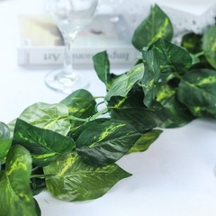8 ft 3D Green Artificial Pothos Greenery Chain Garland Wedding Party Decorations