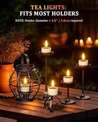 Solar Tea Lights Outdoor Waterproof, 12 pcs 1.5″ D x 2.1″ Reusable Dusk to