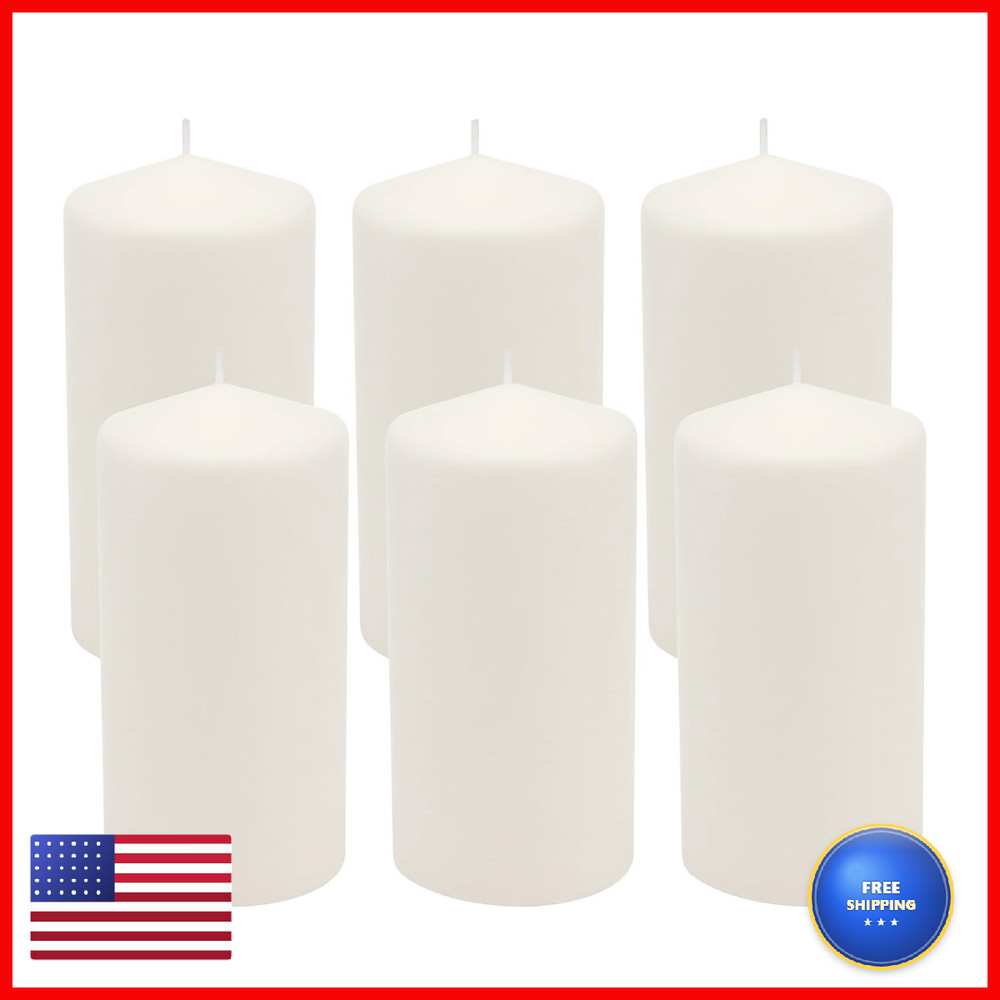 Stonebriar Unscented White Tall Pillar Candles 65 Hour Burning Candle Pillars