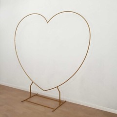 7 ft GOLD Metal Heart Shape Wedding Arch Photo BACKDROP STAND Party Decorations