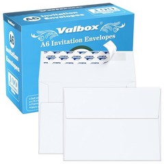 ValBox 100 Qty A6 Envelopes Self Seal 6.5 x 4.75″ White Kraft Paper Invitatio…