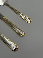 24k Gold Wedding Cake Server Set Personalized Name Knife & Fork Premium Gift Box