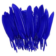 4-6 Inch(10-15 Cm) Feathers, 100 Pack Long Artificial Goose Feather Navy Blue