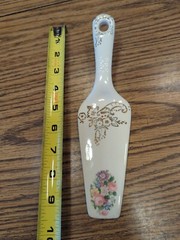 Vintage Decorative Porcelain Cake Server Cutter Holiday Wedding Birthday Etc.