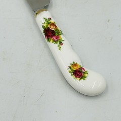 Vtg Royal Albert Old Country Roses Cake Knife Made In England Bone China 9.5”