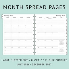 newestor 2026-2027 Monthly Planner Refill for 11-Discbound Notebooks, Jul 202…