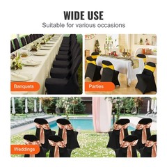 Uimoso 50PCS Black Stretch Spandex Chair Covers for Events and Dining