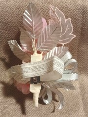 NEW 7″ Artificial Pink Rosettes Wrist Corsage & Matching Bout Pearls Rhinestones