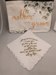 4 Pieces Mother Of The Groom Gifts Cosmetic Bag Wedding Handkerchief Set Mother