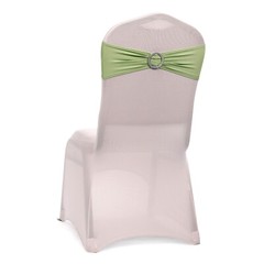100 Sage Green Spandex Stretch Chair Sashes Bow with Slider Buckle Wedding Décor