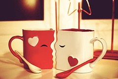 Kissing Mugs Set, Anniversary & Wedding Gifts, Exquisitely Crafted Two Large