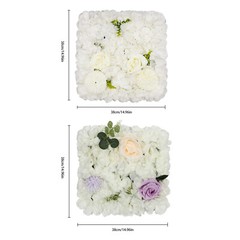 3D Flower Wall Panel 12pcs Artificial Flower Wall Background Silk Rose Mat