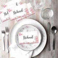 Blank Fill In Tea Party Table Place Cards Wedding Shower Birthday Decor 25 PCS