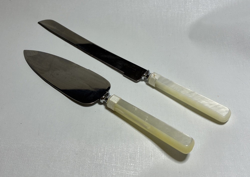 Hallmark Wedding Cake Cutting Set Stainless Steal Pearl Like Handles Japan