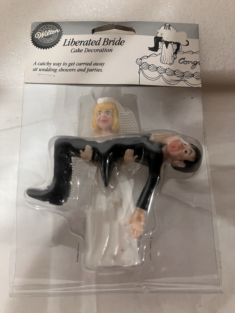 Wilton Our Day Wedding Couple Cake Topper 4.5 Inch Blonde Bride Retired 1997