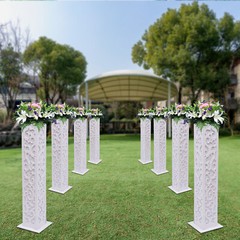 8Pcs Roman Pillars LED White Elegant Wedding Roman Decorative Column Set NEW