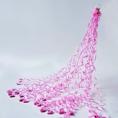 5 PINK Hand Throw PAPER STREAMERS Magic Confetti Poppers Wedding Accessories