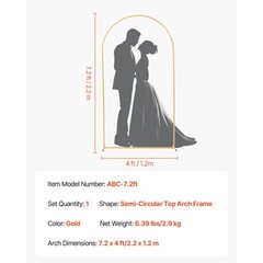 Uimoso Metal Arch Backdrop Stand 7.2 x 4 ft for Weddings and Events