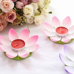 10 Assorted 5 in Colorful Lotus Flower Tealight Floating CANDLES Party Events