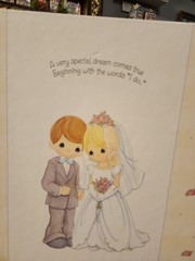 Vintage Precious Moments Wedding Album Hallmark Stories w/8 Sealed Pages 2001