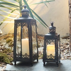 NEEDOMO Lanterns Decorative Outdoor & Indoor, Set of 2 2Pack, Bronze-25″+18″»