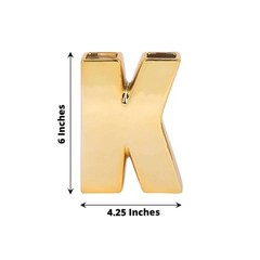 GOLD 6″ Ceramic K Symbol Flower VASE Table Centerpiece Party Events Decorations