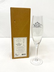 Bride Toasting Glass Wedding Champagne Flute Silver Mirror Insignia