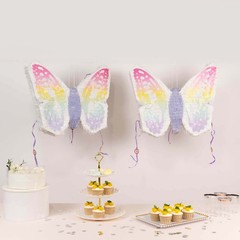 23″ x 19″ ASSORTED Paper Butterfly Pinata with Pastel Colored Wings Decorations