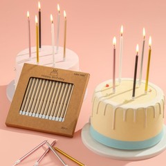 36-Count Pearl White Long Thin Birthday Candles, Cake Candles, Birthday Parti…