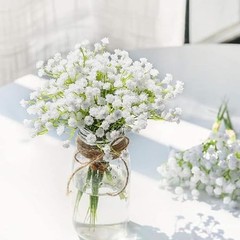 Tiny Babys Breath Artificial Flowers Gypsophila Real Touch Flowers 6 PCS White