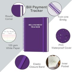 Bill Tracker Notebook – Monthly Bill Organizer & Planner for 5.8″ x 8.5″ Purple