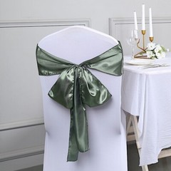 10 Eucalyptus Green Satin CHAIR SASHES Ties Bows Wedding Ceremony Reception