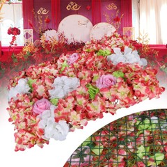 6pcs Artificial Flower Wall Panel Wedding Party Backdrop Plant Wall Decoration