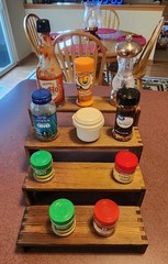 8 Pack Wooden Tiered Display Stands Stackable (Sizes: 12, 11.2, 10, 9.6 Inch)
