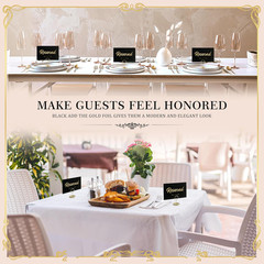 12 Pack- Gold Foil Reserved Signs for Wedding and Restaurant Tables with Stand a