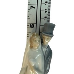 Nao by Lladro Bride/Groom Figurine Cake Topper Wedding 6″ White Grey Glossy