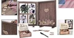 Rustic Wedding Guest Book Alternative | Acrylic Frame 80 Hearts | Unique Rece…