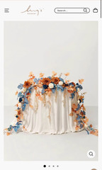 Lings Moments Wedding Flowers Set Russet Orange and Denim Blue